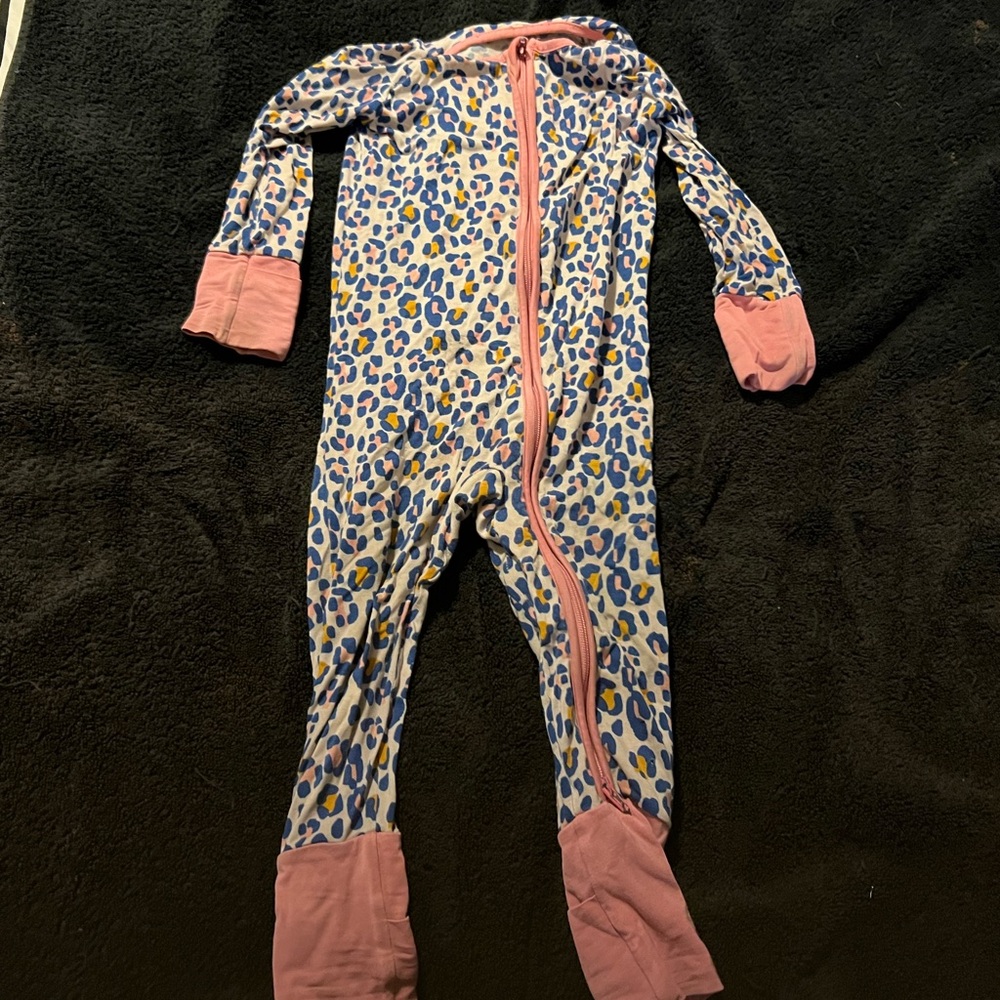 Leopard Print Kids One Piece Pajama